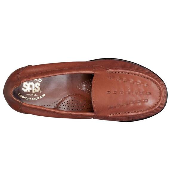 SAS Weave Slip On Loafer Chestnut Brown Womens 8N Comfort Shoe New - Picture 3 of 11